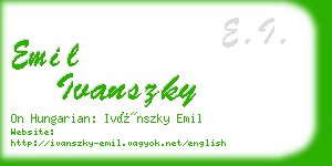 emil ivanszky business card